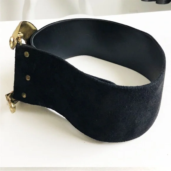 Black Belt with Gold Moon Buckle - Picture 4 of 8